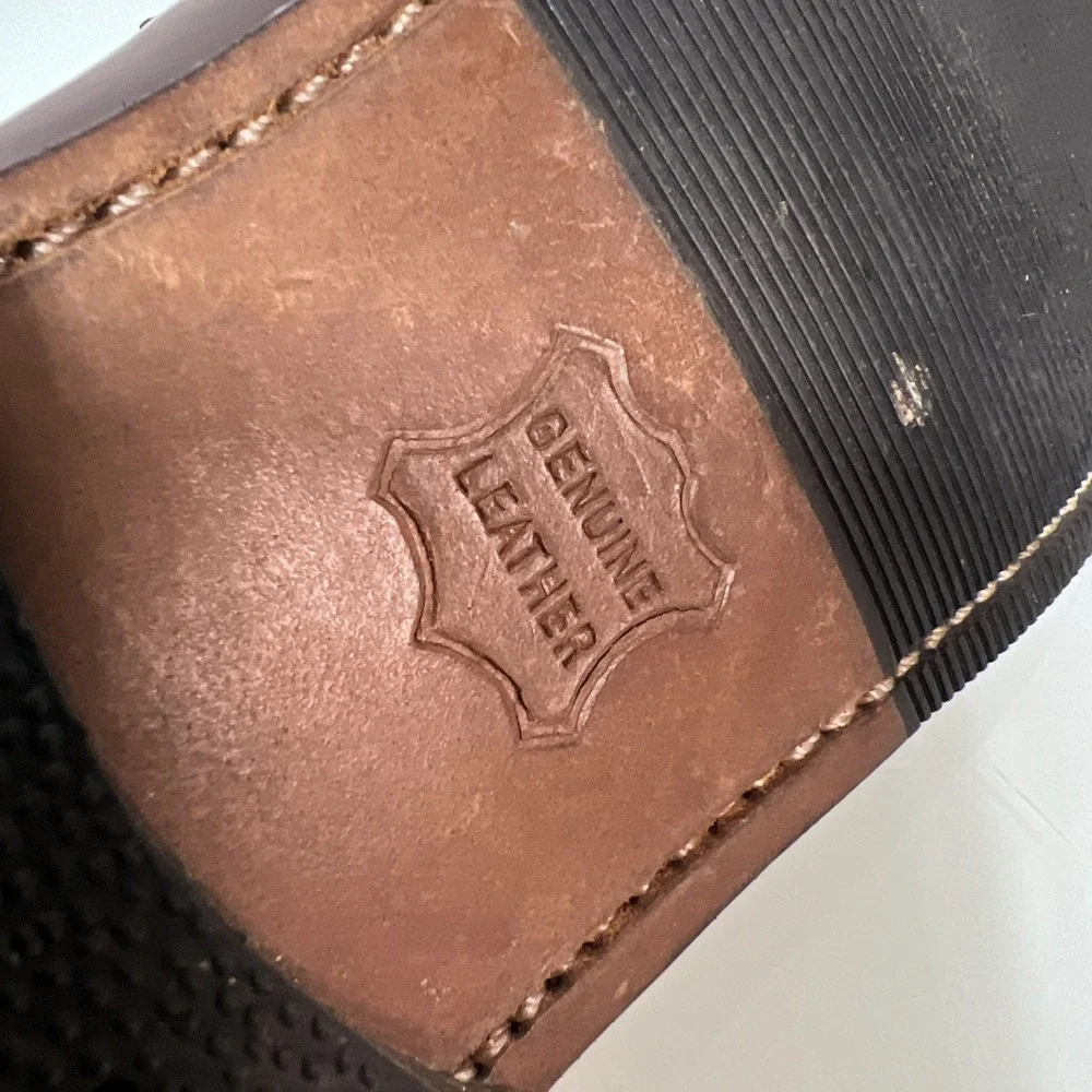 Haband Men's 10 EEE Extra Wide Brown Leather Penny‎ Loafers